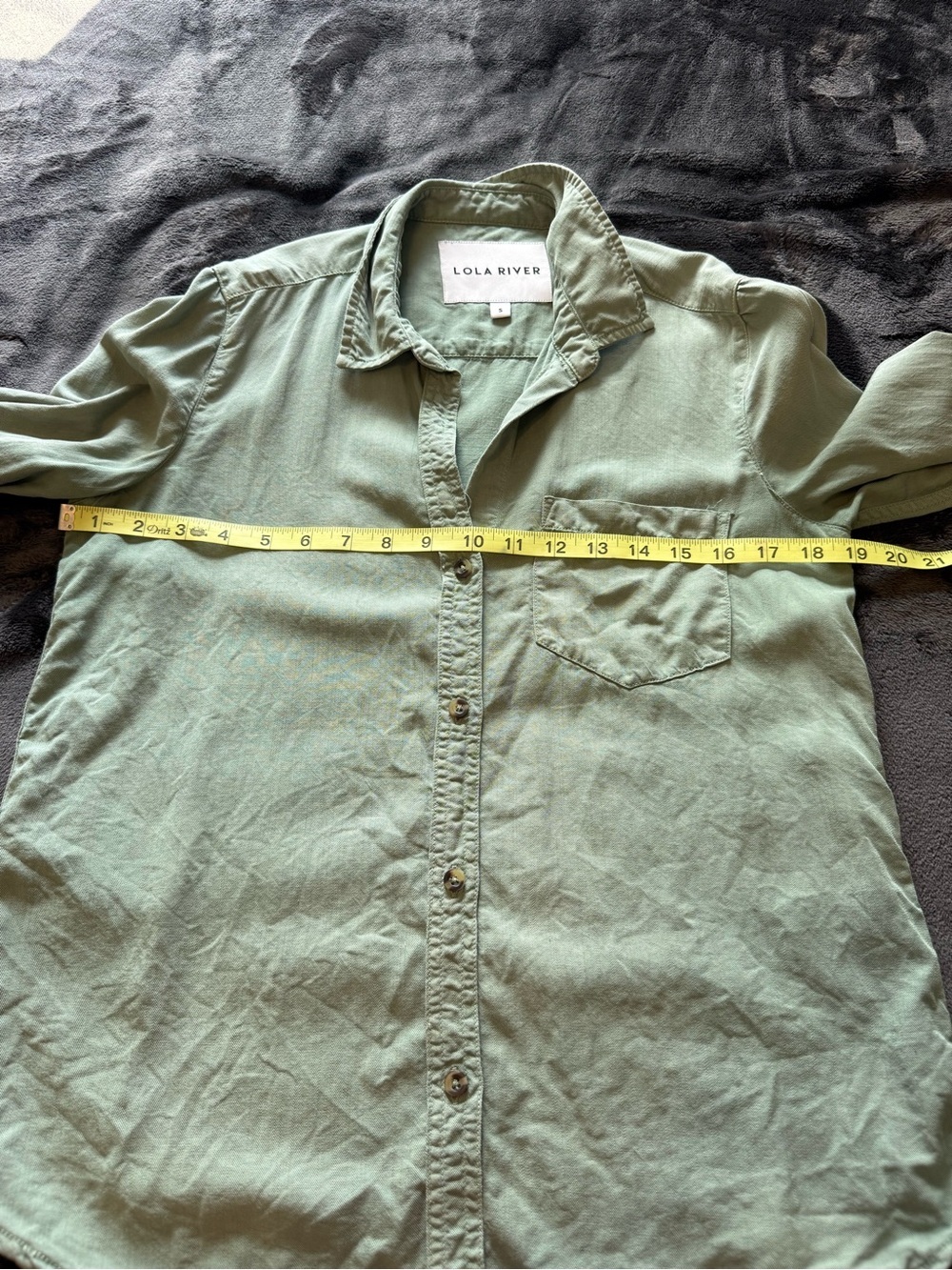 Olive Green Button-Up Shirt - Picture 6 of 9